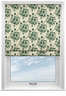 Pensford, Penn Bouquet Barbing Green - Roman Blind